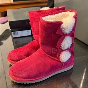 Koolaburra dark pink Suede Boots with Bows